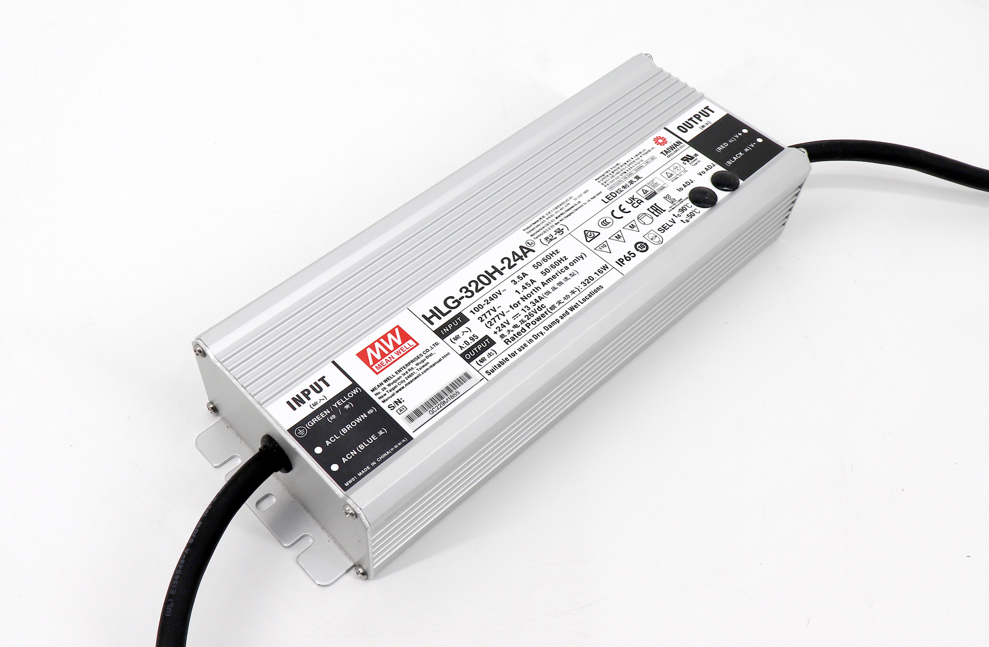 Meanwell HLG-320H-24A Single Output LED Lamp Power Supplies