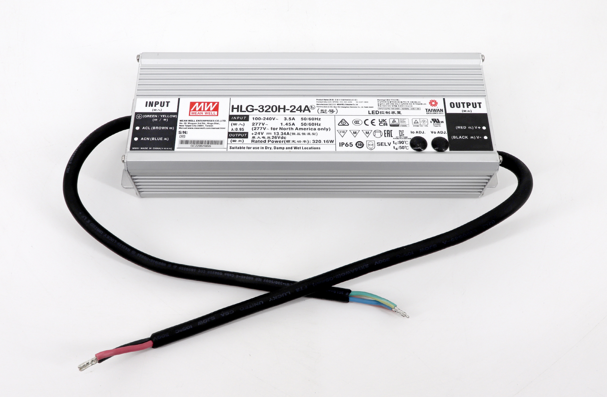 Meanwell HLG-320H-24A Single Output LED Lamp Power Supplies