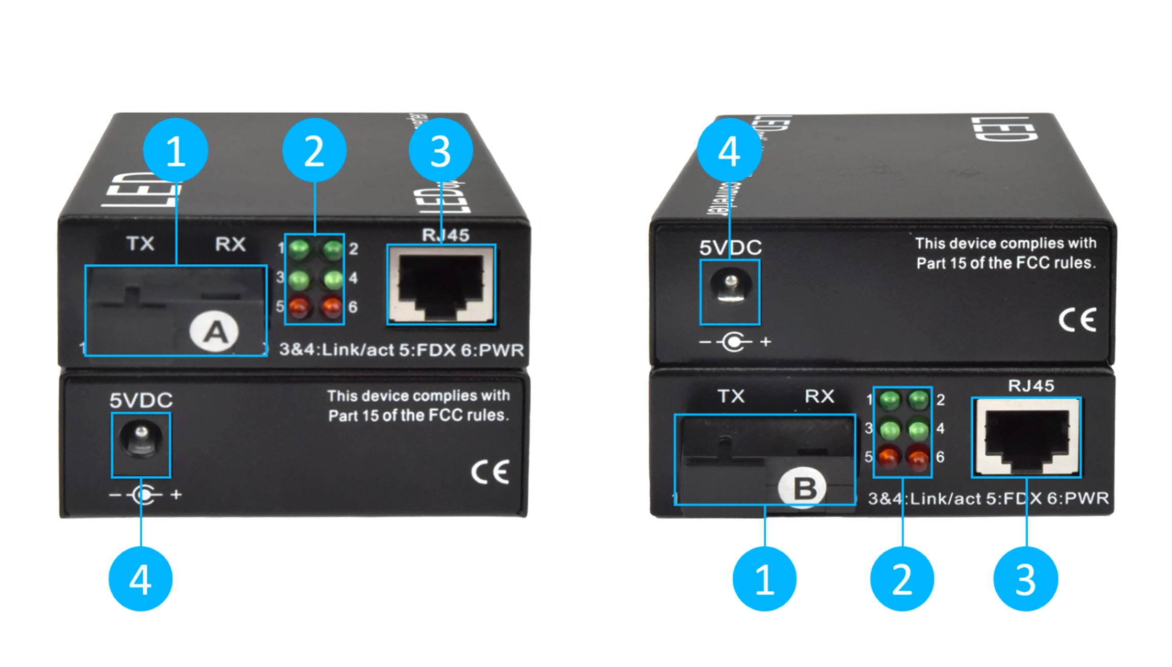Huidu HD-FT01-TX/RX LED Display Fiber Transceiver