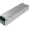 Industrial switching power supply module: rectangular metal housing with terminal block on one end and exposed circuit board.
