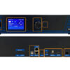 FOT2000 - LED-Mall, Shopping LED Controller & LED Display Parts Front and rear views of a black FOT2000 device showing a blue-accent control panel with a display and a large rotary dial on the front, plus a power switch and ports on the back edge of the unit.