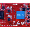 Red printed circuit board featuring a large blue HD-R5s Plus component, multiple chips, and surface-mounted components with mounting holes at corners.