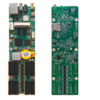 TCC80 1 - LED-Mall, Shopping LED Controller & LED Display Parts Two green circuit boards laid out vertically; left board has memory chips and a yellow warning/coin cell, right board shows dense circuitry and a USB/port at the top.
